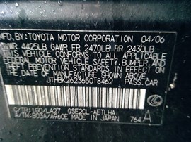 2006 LEXUS IS250, GRAY, 2.5L, AT.  Z25963